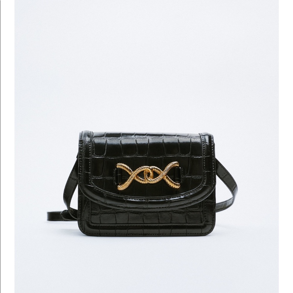 Zara buckle animal print bag